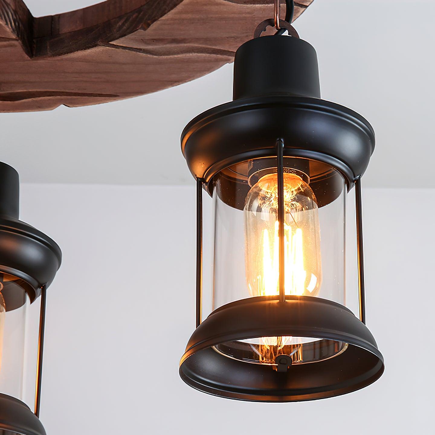 Aurora Chandelier Boat Wood Vintage - Lamp Outdoor