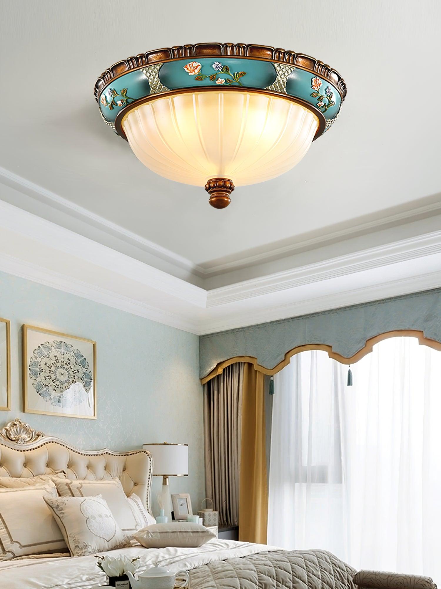 Retro Floral Resin Recessed Ceiling Light - Lamp Outdoor