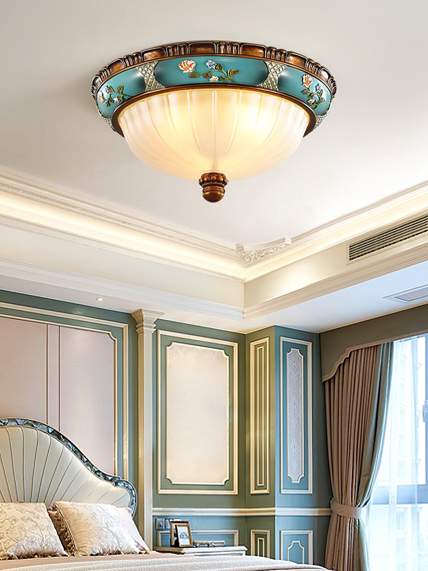 Retro Floral Resin Recessed Ceiling Light - Lamp Outdoor