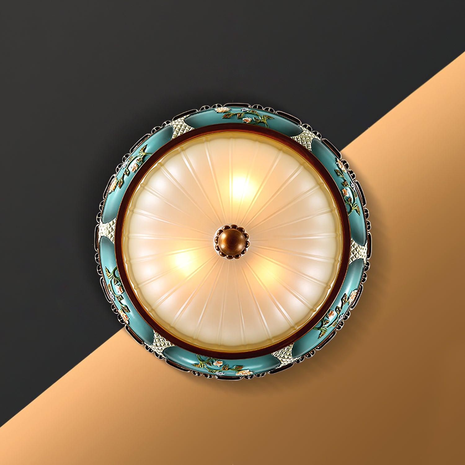 Retro Floral Resin Recessed Ceiling Light - Lamp Outdoor