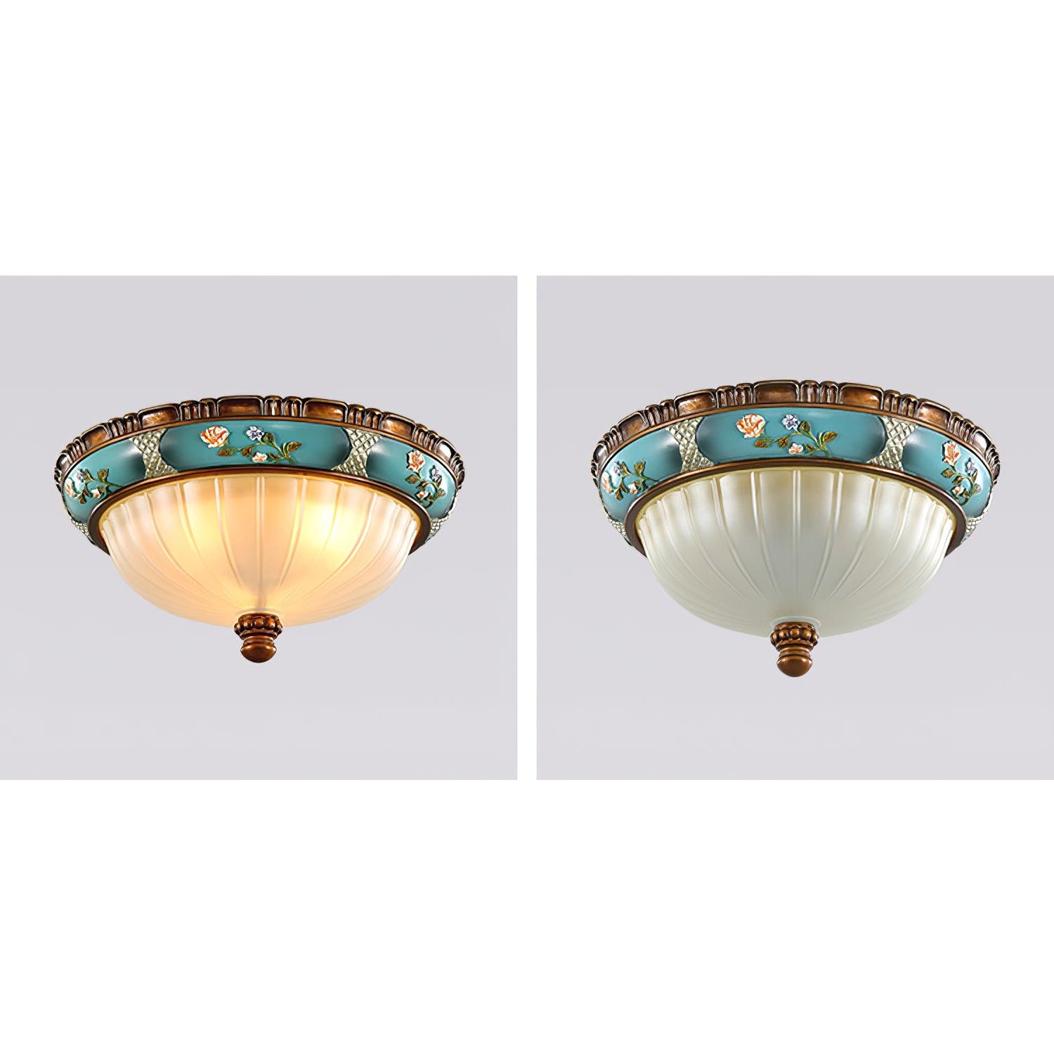 Retro Floral Resin Recessed Ceiling Light - Lamp Outdoor