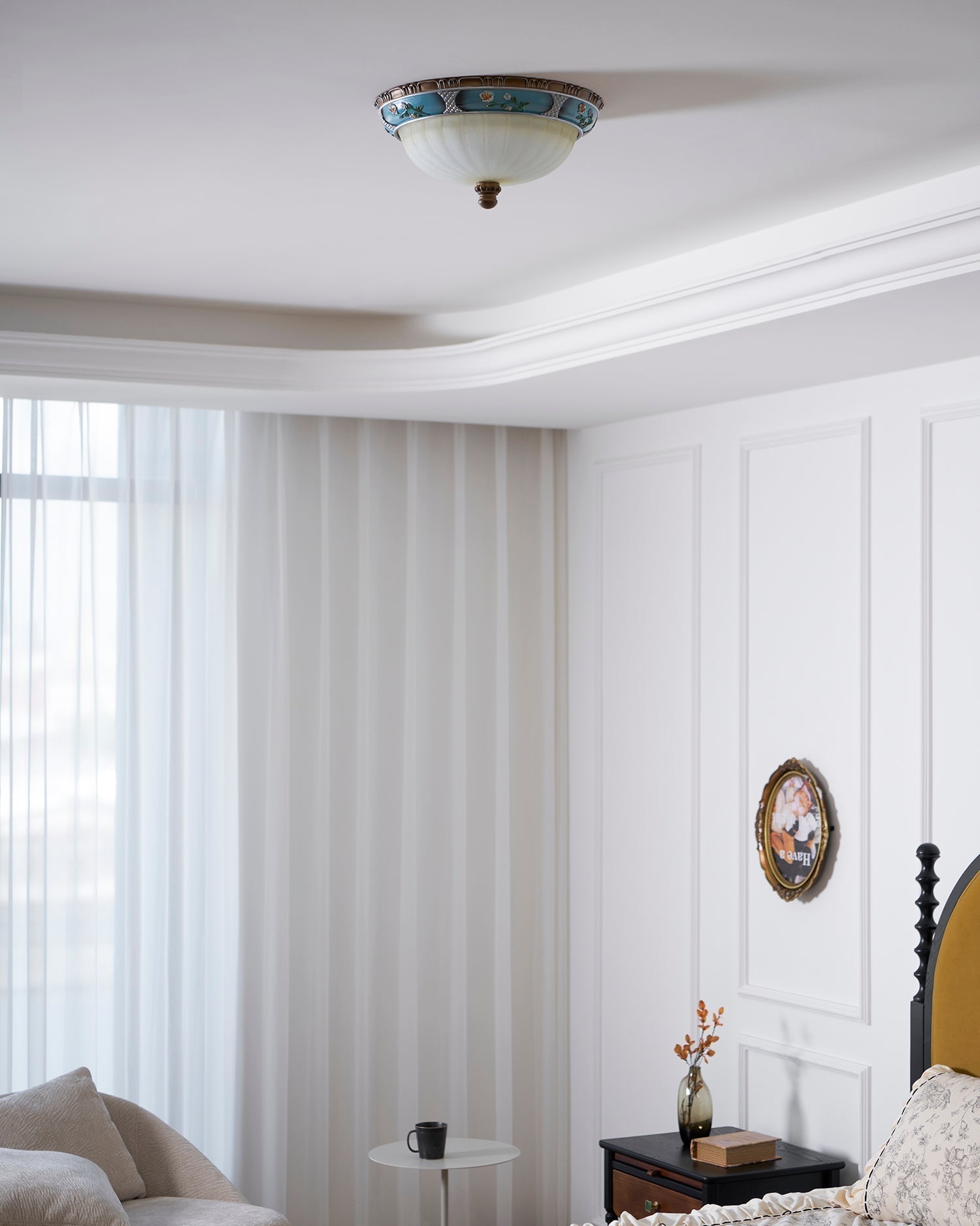Retro Floral Resin Recessed Ceiling Light - Lamp Outdoor