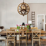 Retro Globe Weathered Chandelier - Lamp Outdoor