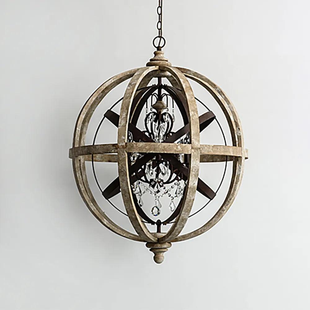 Retro Globe Weathered Chandelier - Lamp Outdoor