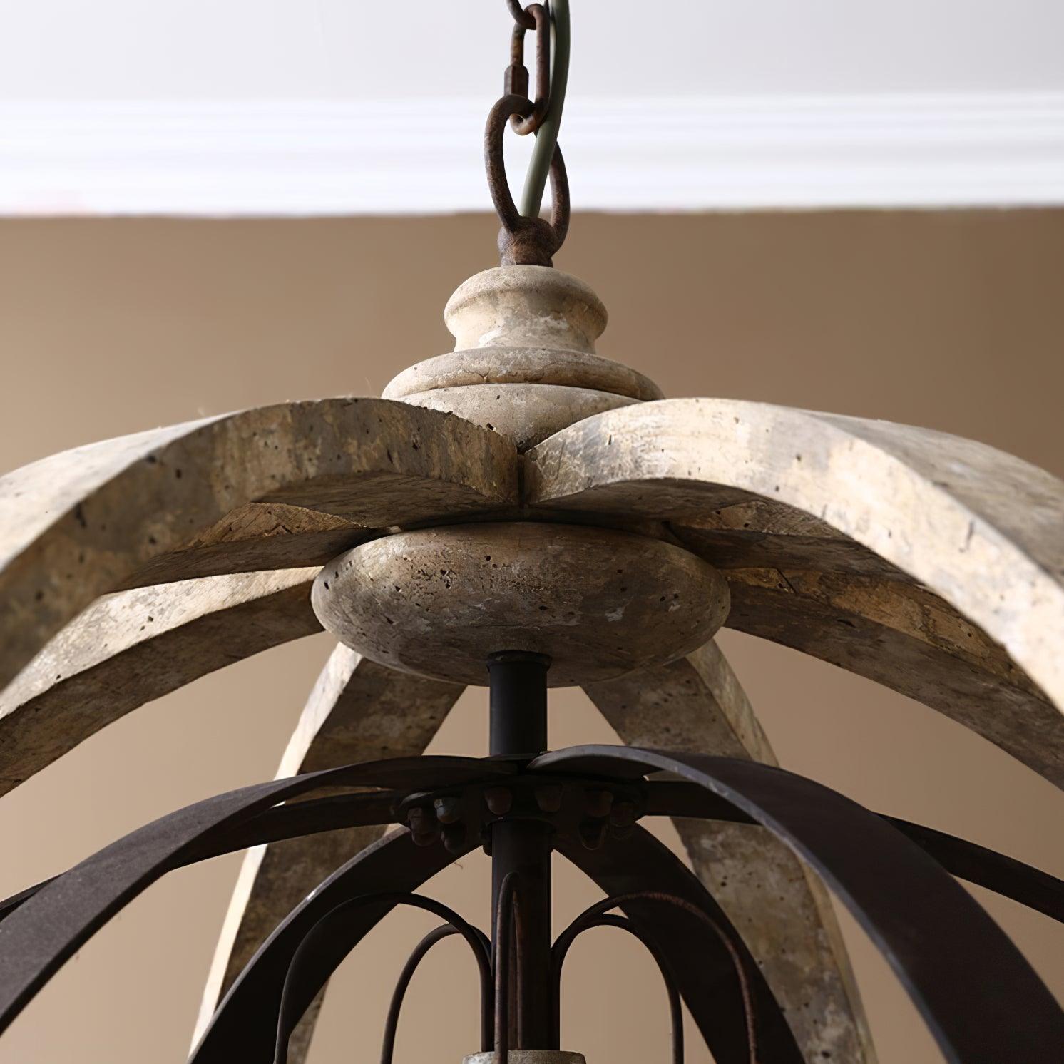 Retro Globe Weathered Chandelier - Lamp Outdoor