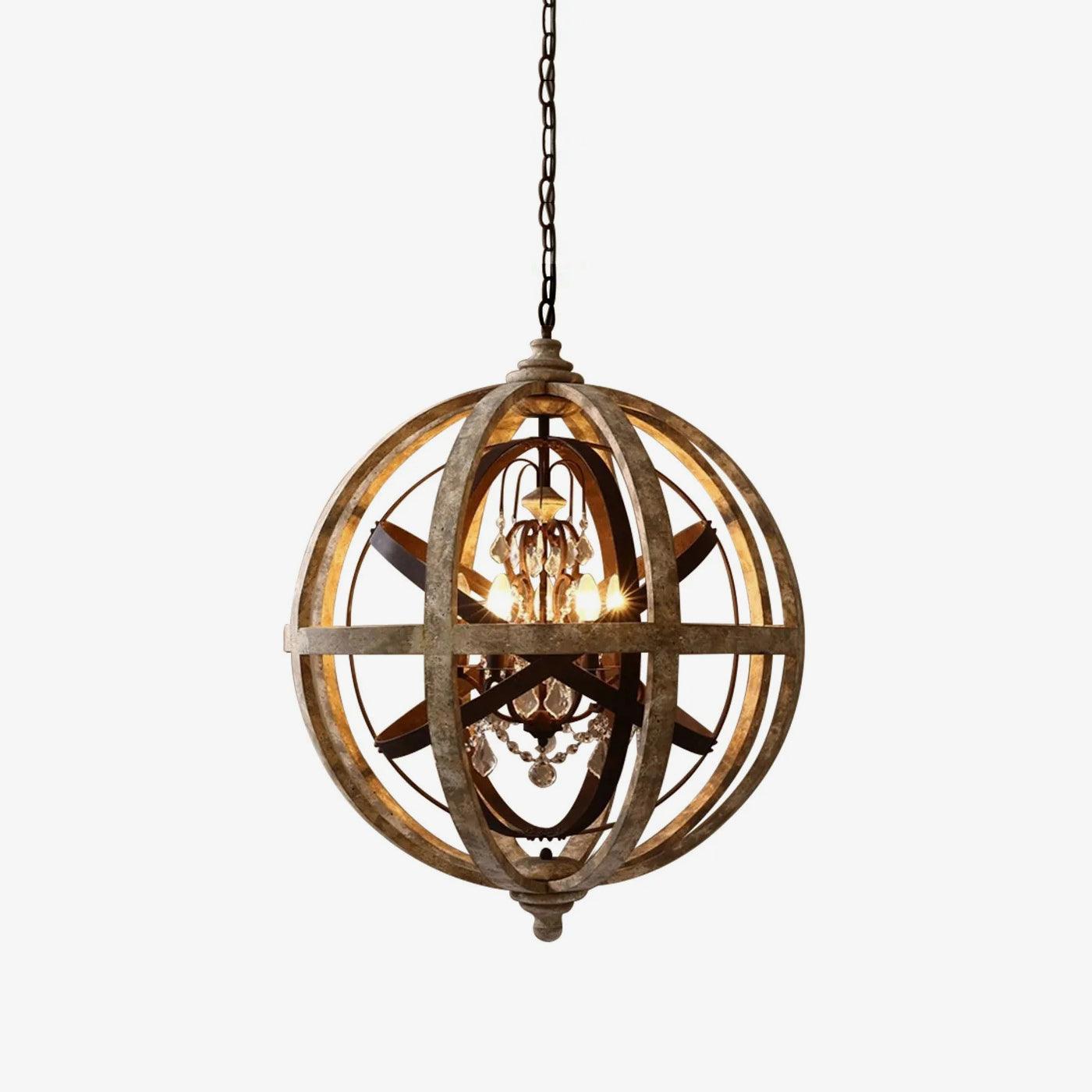 Retro Globe Weathered Chandelier - Lamp Outdoor