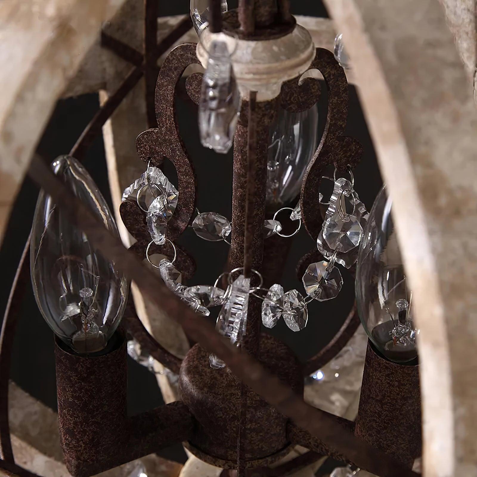 Retro Globe Weathered Chandelier - Lamp Outdoor