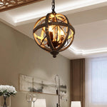 Retro Globe Weathered Chandelier - Lamp Outdoor