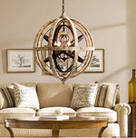 Retro Globe Weathered Chandelier - Lamp Outdoor