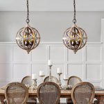 Retro Globe Weathered Chandelier - Lamp Outdoor