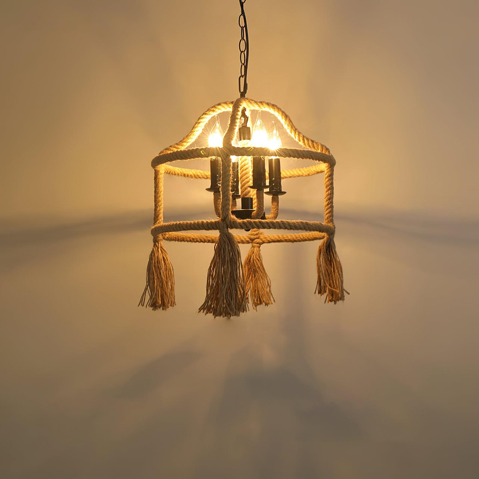 Retro Hemp Rope Exquisite Pendant Light - Lamp Outdoor