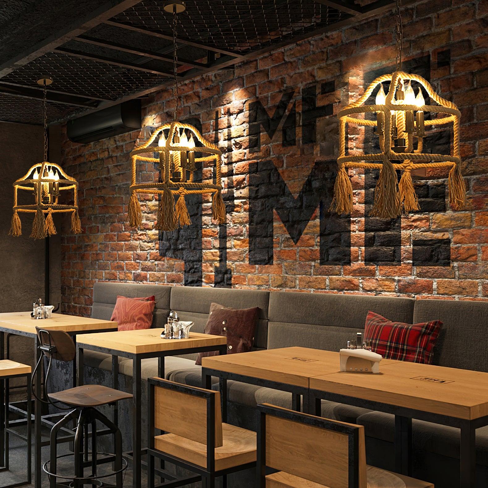 Retro Hemp Rope Exquisite Pendant Light - Lamp Outdoor
