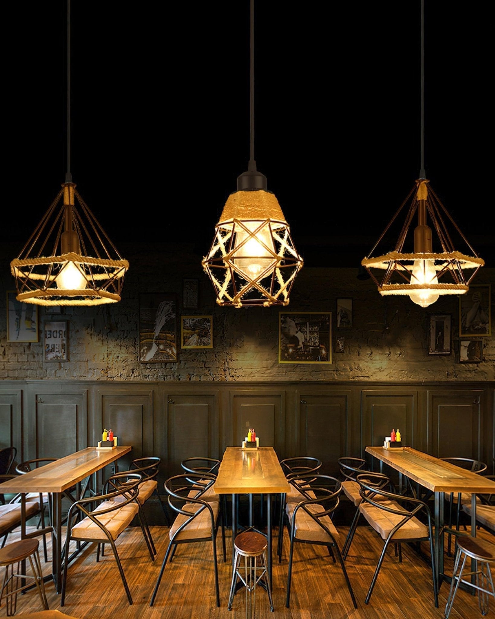 Retro Hemp Rope Exquisite Pendant Light - Lamp Outdoor