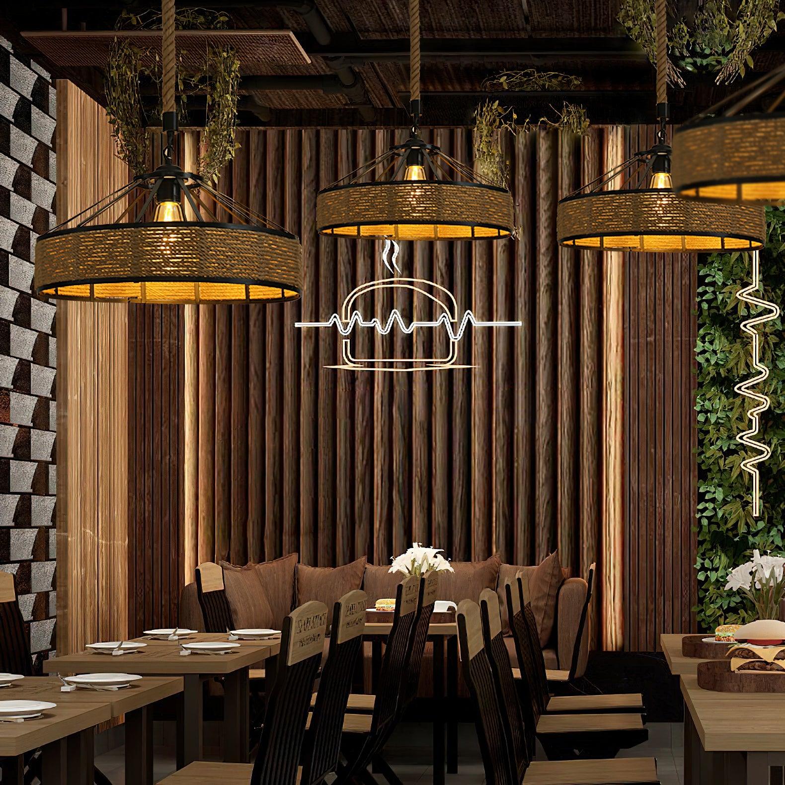 Retro Hemp Rope Exquisite Pendant Light - Lamp Outdoor