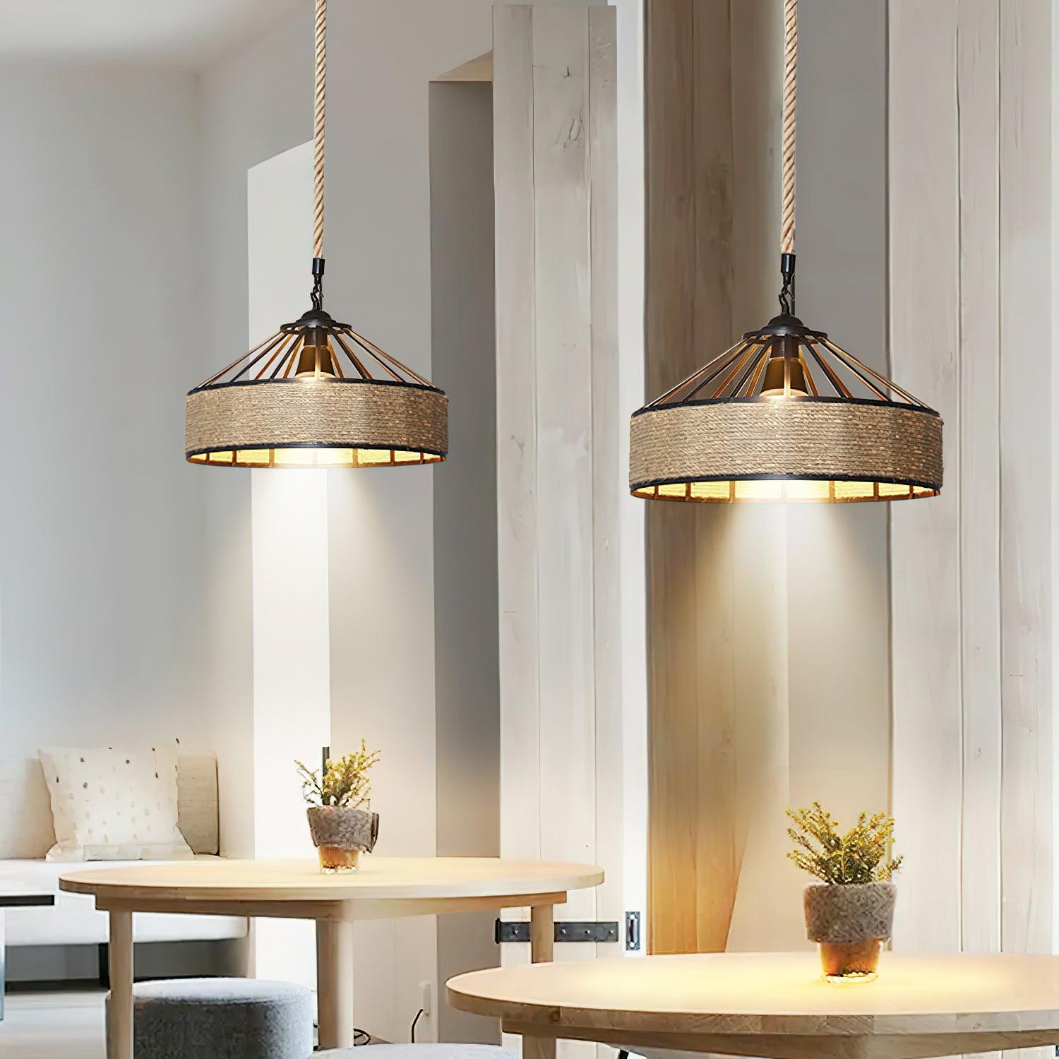 Retro Hemp Rope Exquisite Pendant Light - Lamp Outdoor
