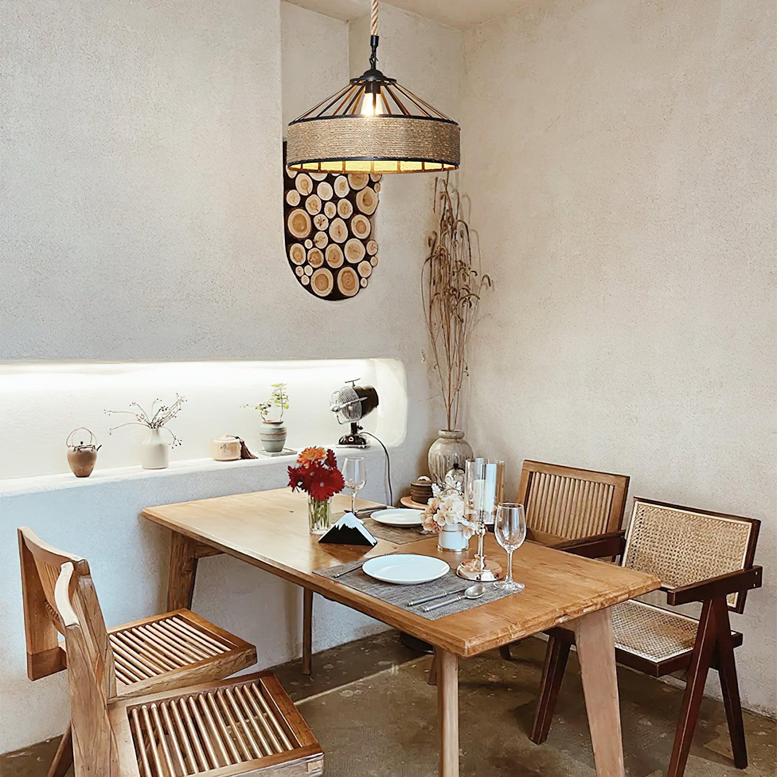 Retro Hemp Rope Exquisite Pendant Light - Lamp Outdoor