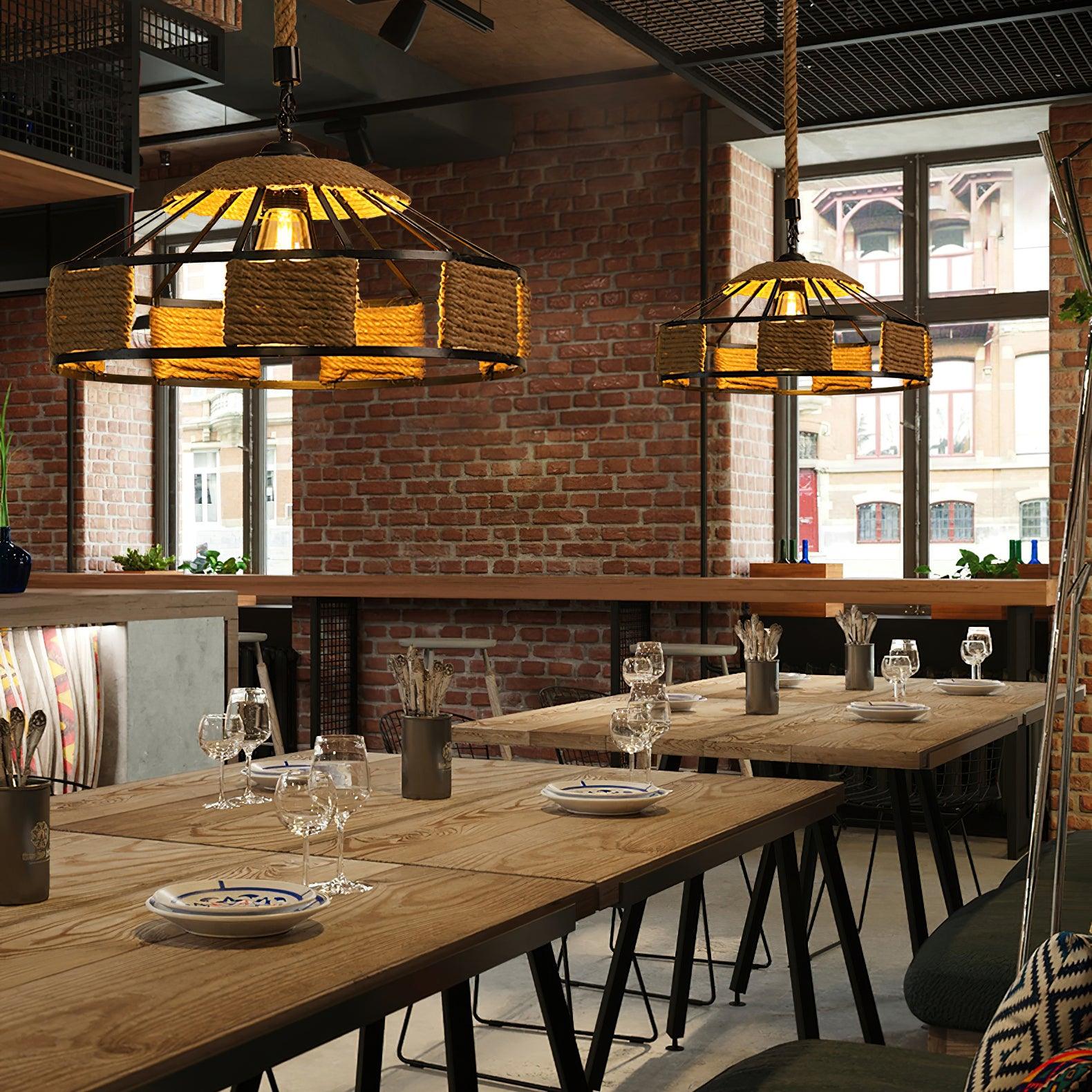 Retro Hemp Rope Exquisite Pendant Light - Lamp Outdoor