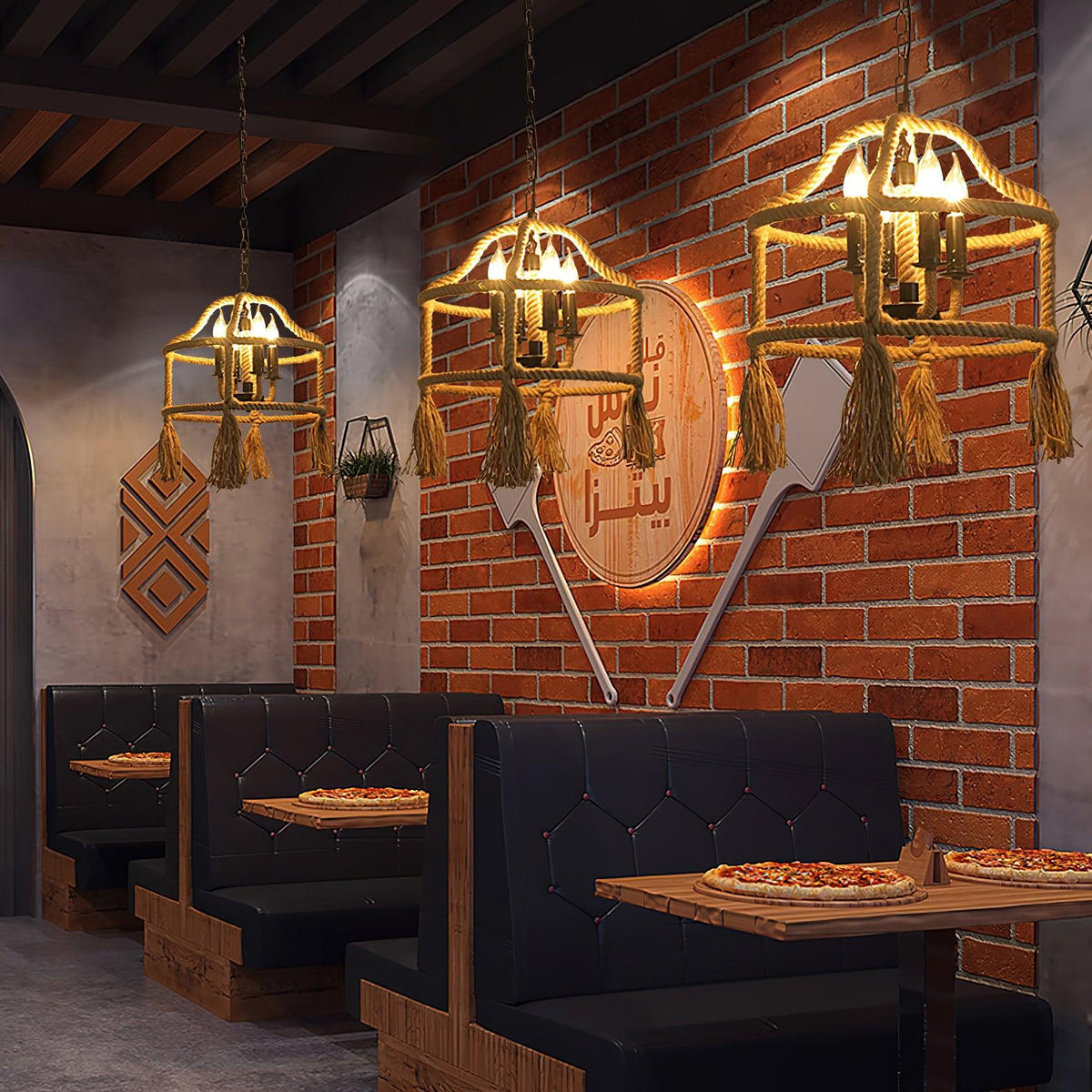 Retro Hemp Rope Exquisite Pendant Light - Lamp Outdoor