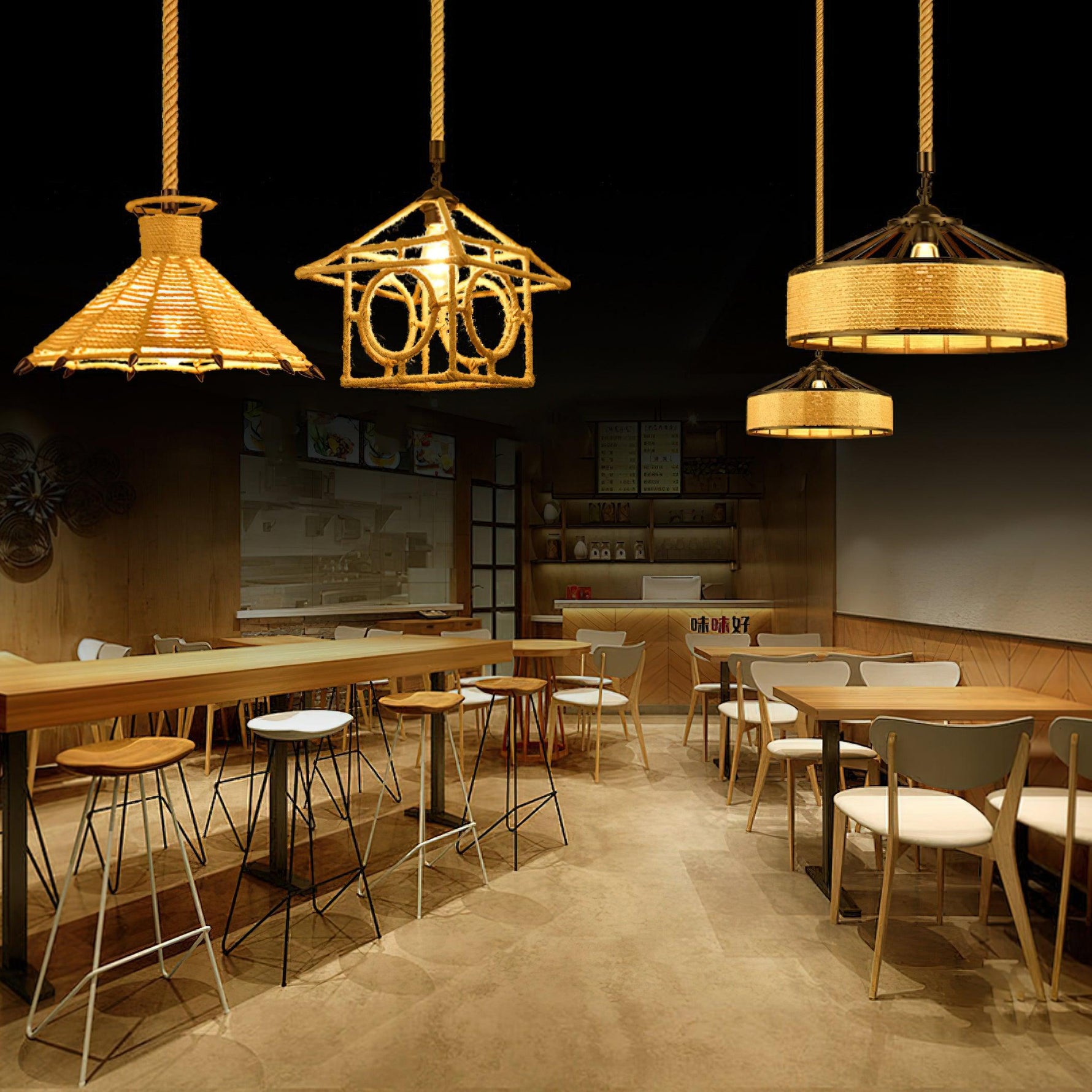 Retro Hemp Rope Exquisite Pendant Light - Lamp Outdoor