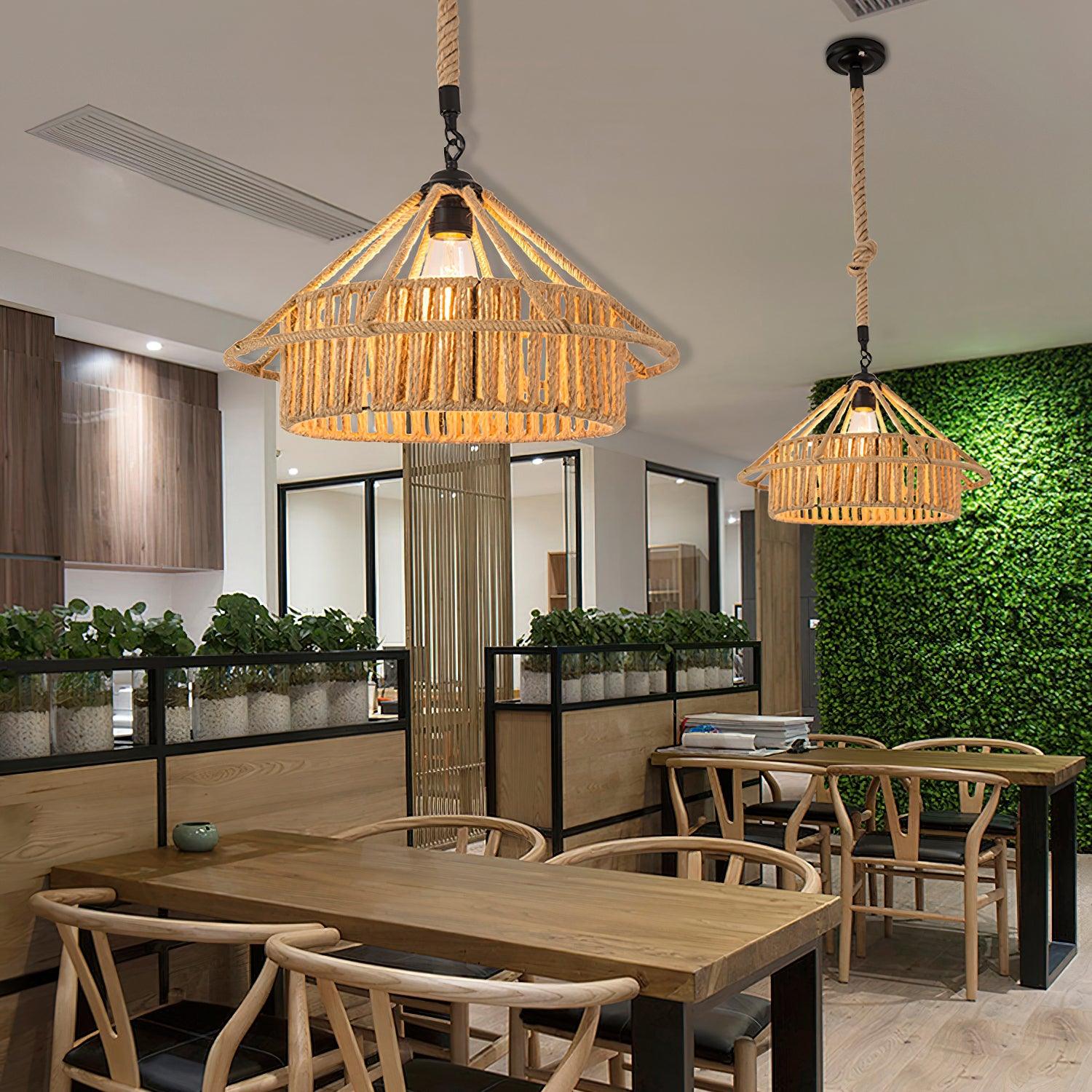 Retro Hemp Rope Exquisite Pendant Light - Lamp Outdoor