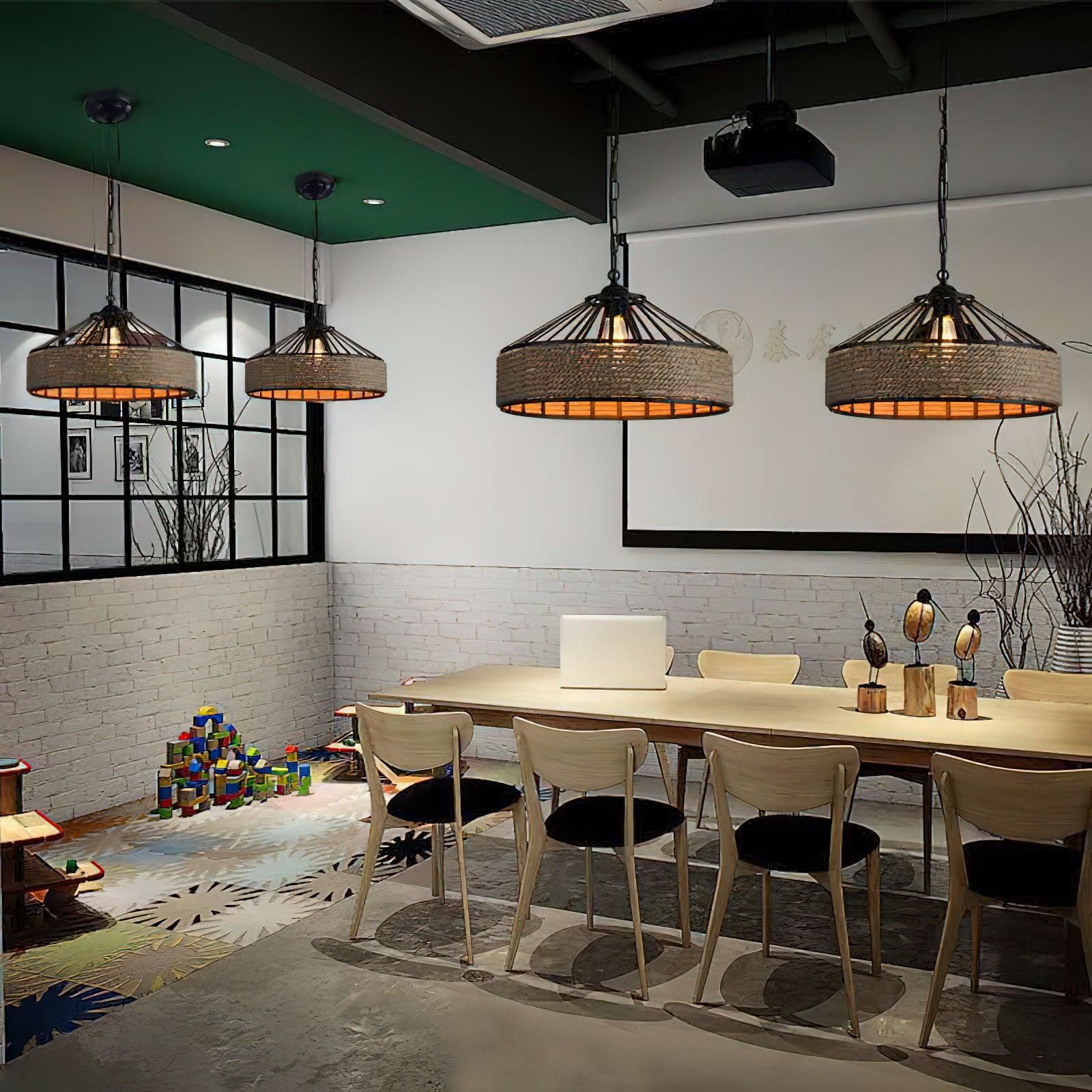 Retro Hemp Rope Exquisite Pendant Light - Lamp Outdoor