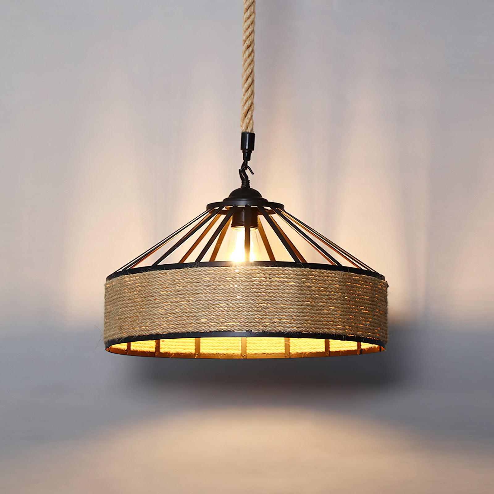 Retro Hemp Rope Exquisite Pendant Light - Lamp Outdoor