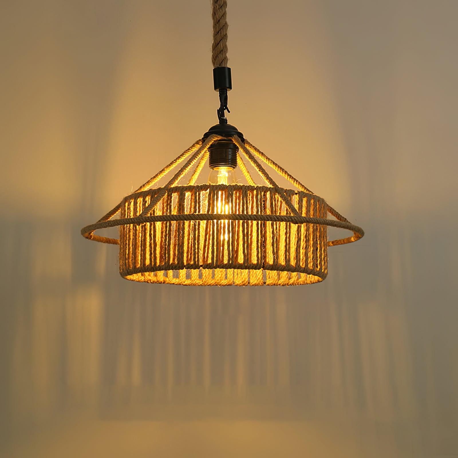 Retro Hemp Rope Exquisite Pendant Light - Lamp Outdoor
