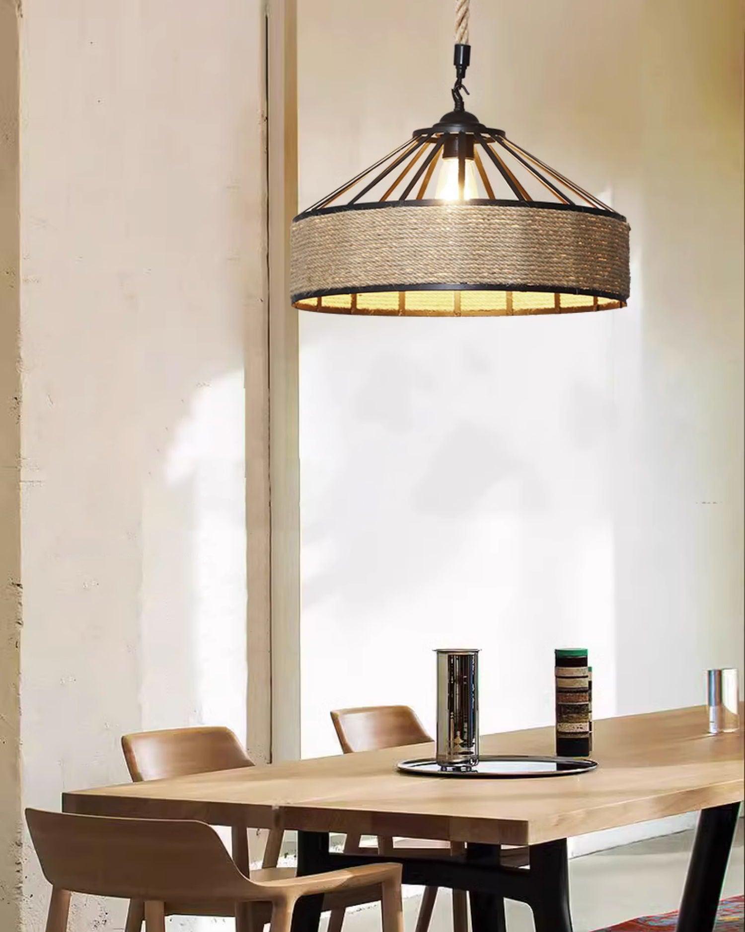 Retro Hemp Rope Exquisite Pendant Light - Lamp Outdoor
