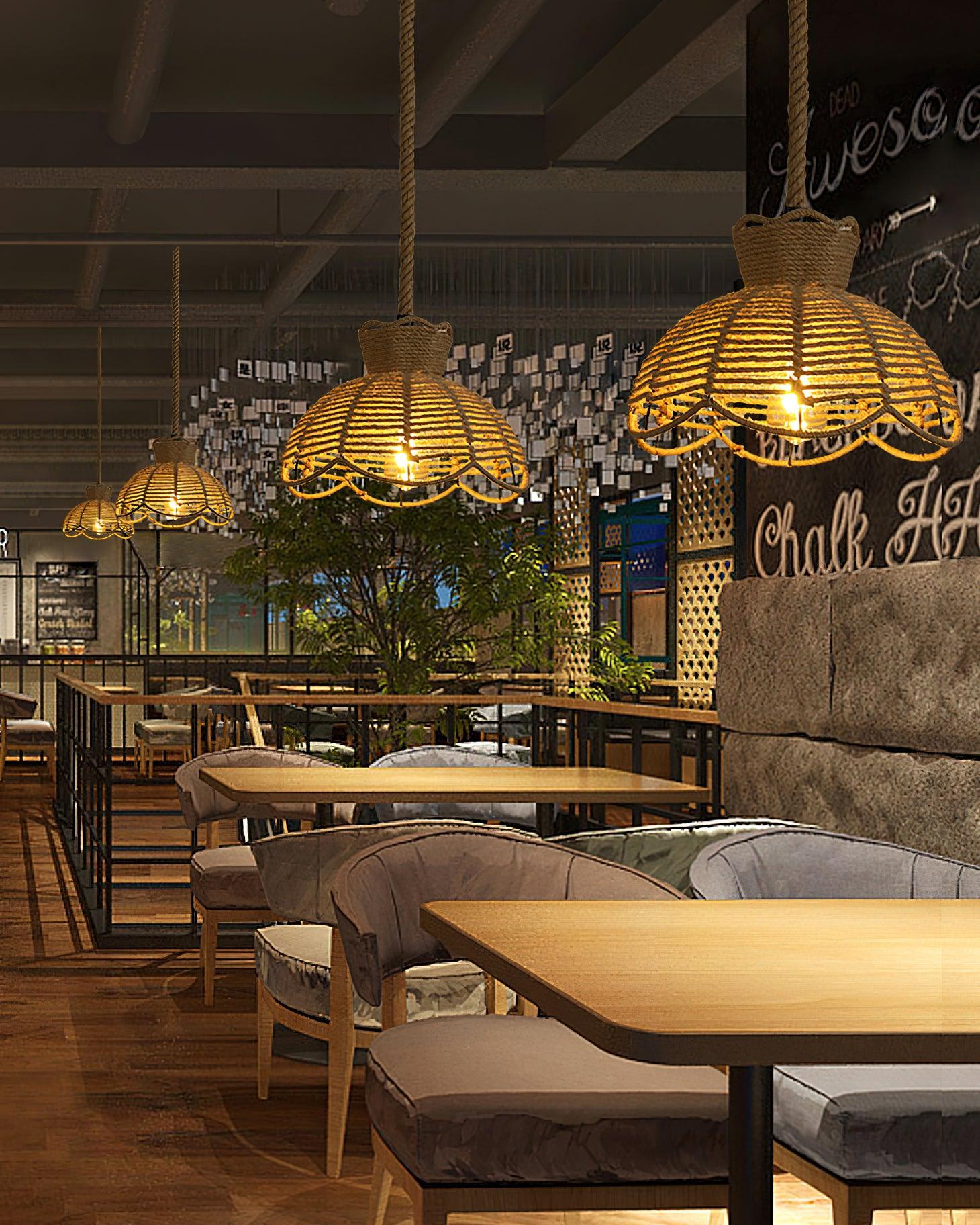 Retro Hemp Rope Interesting Pendant Light - Lamp Outdoor