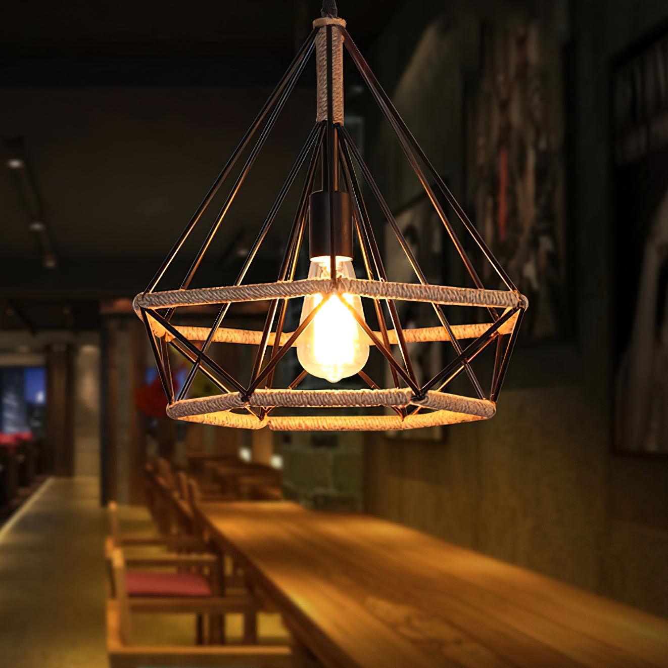 Retro Hemp Rope Interesting Pendant Light - Lamp Outdoor