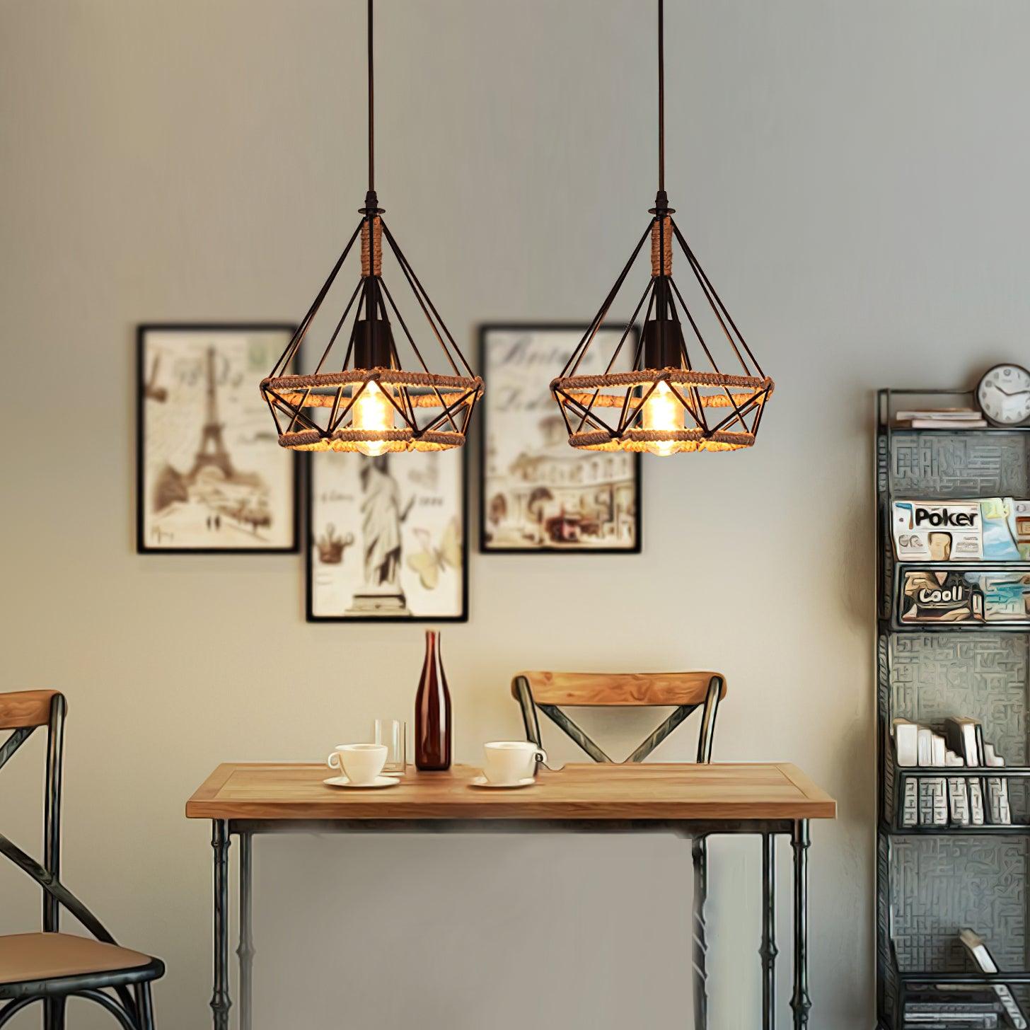 Retro Hemp Rope Interesting Pendant Light - Lamp Outdoor