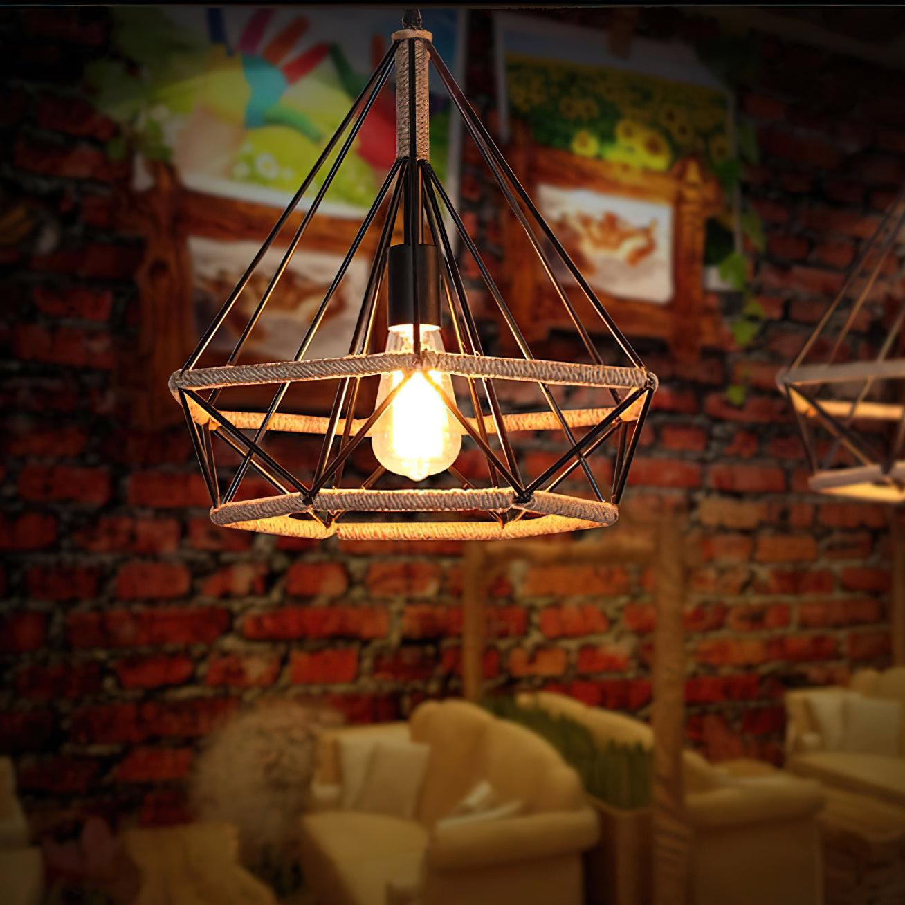 Retro Hemp Rope Interesting Pendant Light - Lamp Outdoor