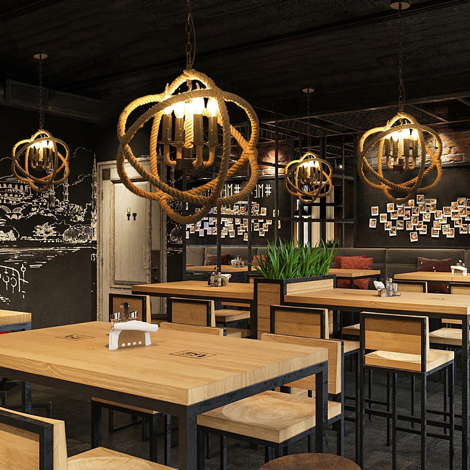 Retro Hemp Rope Interesting Pendant Light - Lamp Outdoor