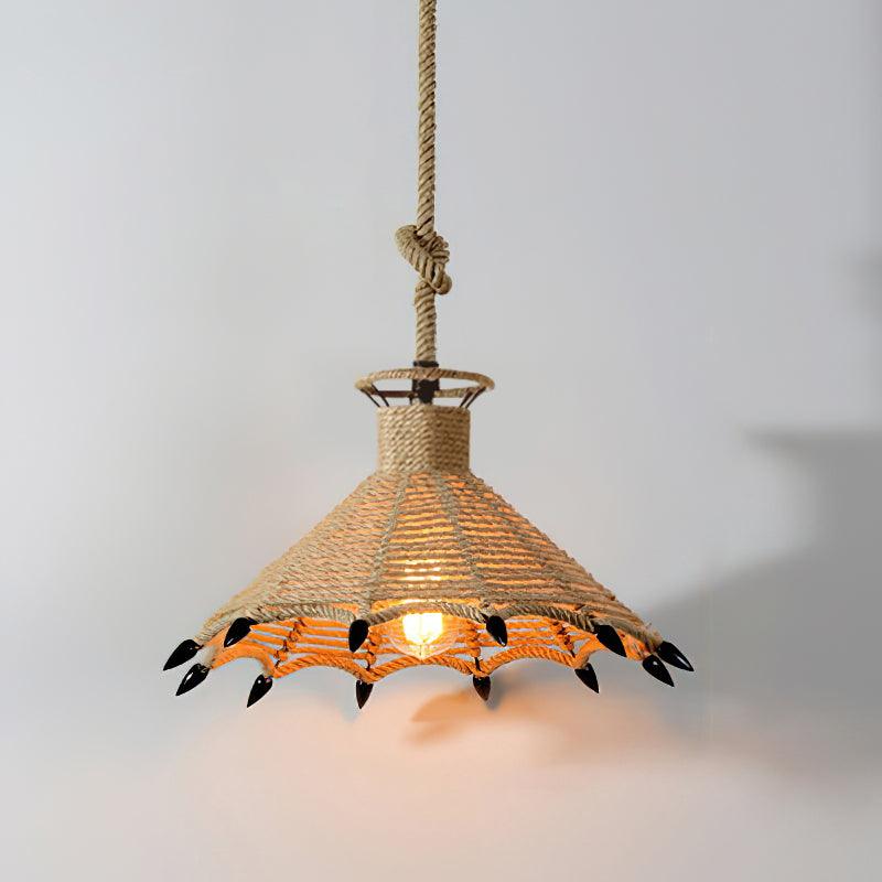 Retro Hemp Rope Interesting Pendant Light - Lamp Outdoor