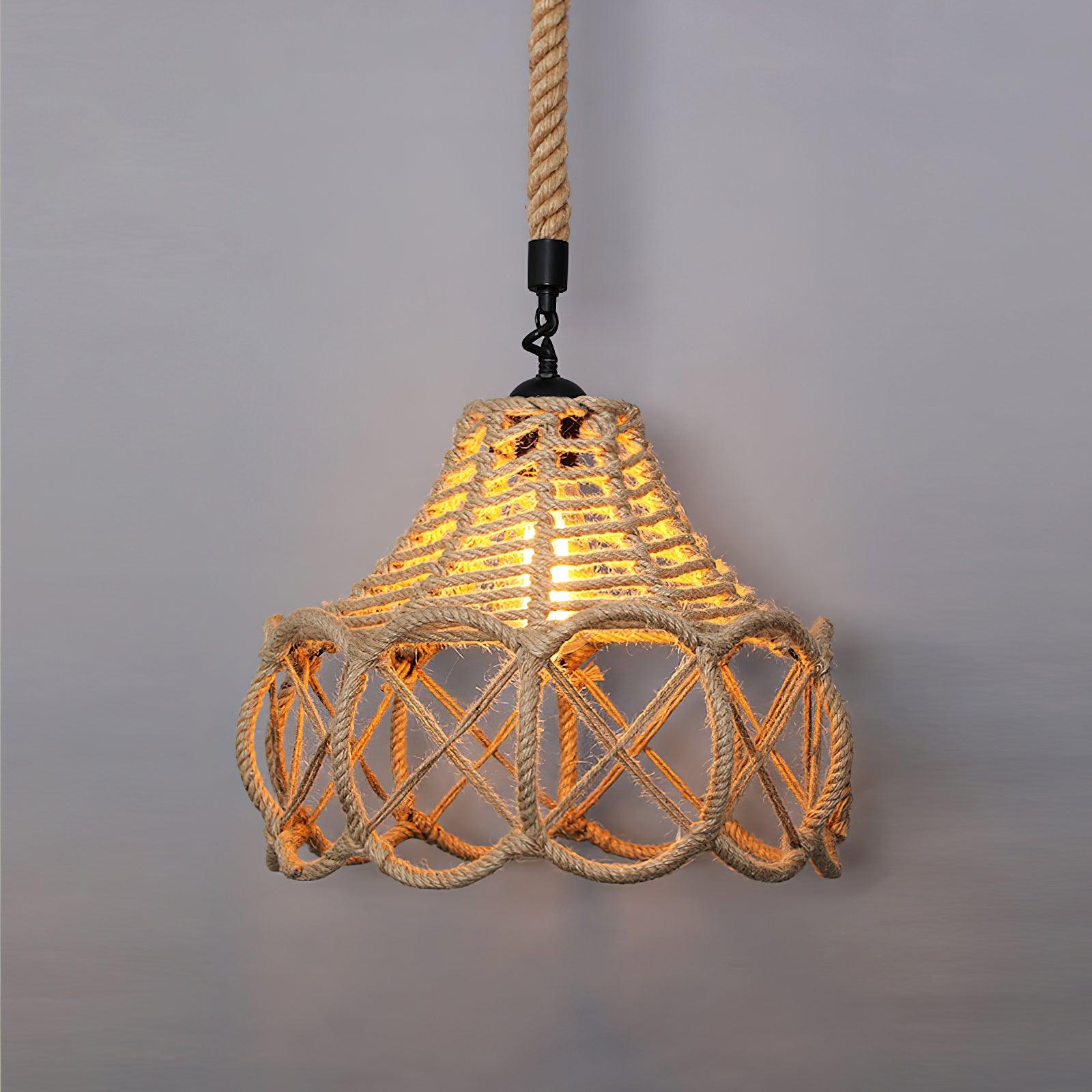 Retro Hemp Rope Interesting Pendant Light - Lamp Outdoor
