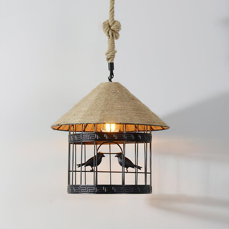 Retro Hemp Rope Interesting Pendant Light - Lamp Outdoor