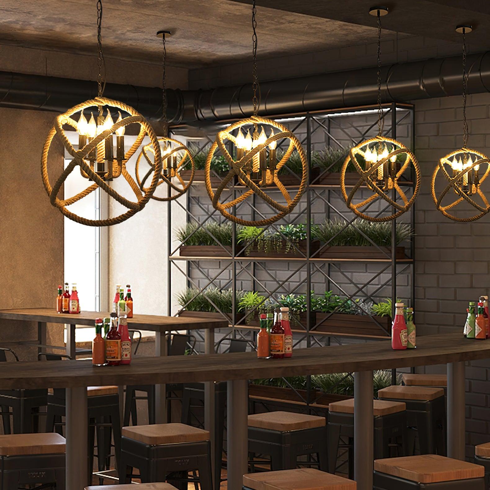 Retro Hemp Rope Interesting Pendant Light - Lamp Outdoor