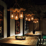 Retro Solid Wood Chandelier - Lamp Outdoor
