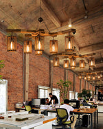Retro Solid Wood Chandelier - Lamp Outdoor