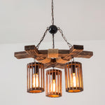 Retro Solid Wood Chandelier - Lamp Outdoor
