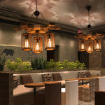 Retro Solid Wood Chandelier - Lamp Outdoor