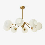 Ribbed Glass Ball Chandelier - Lamp Outdoor