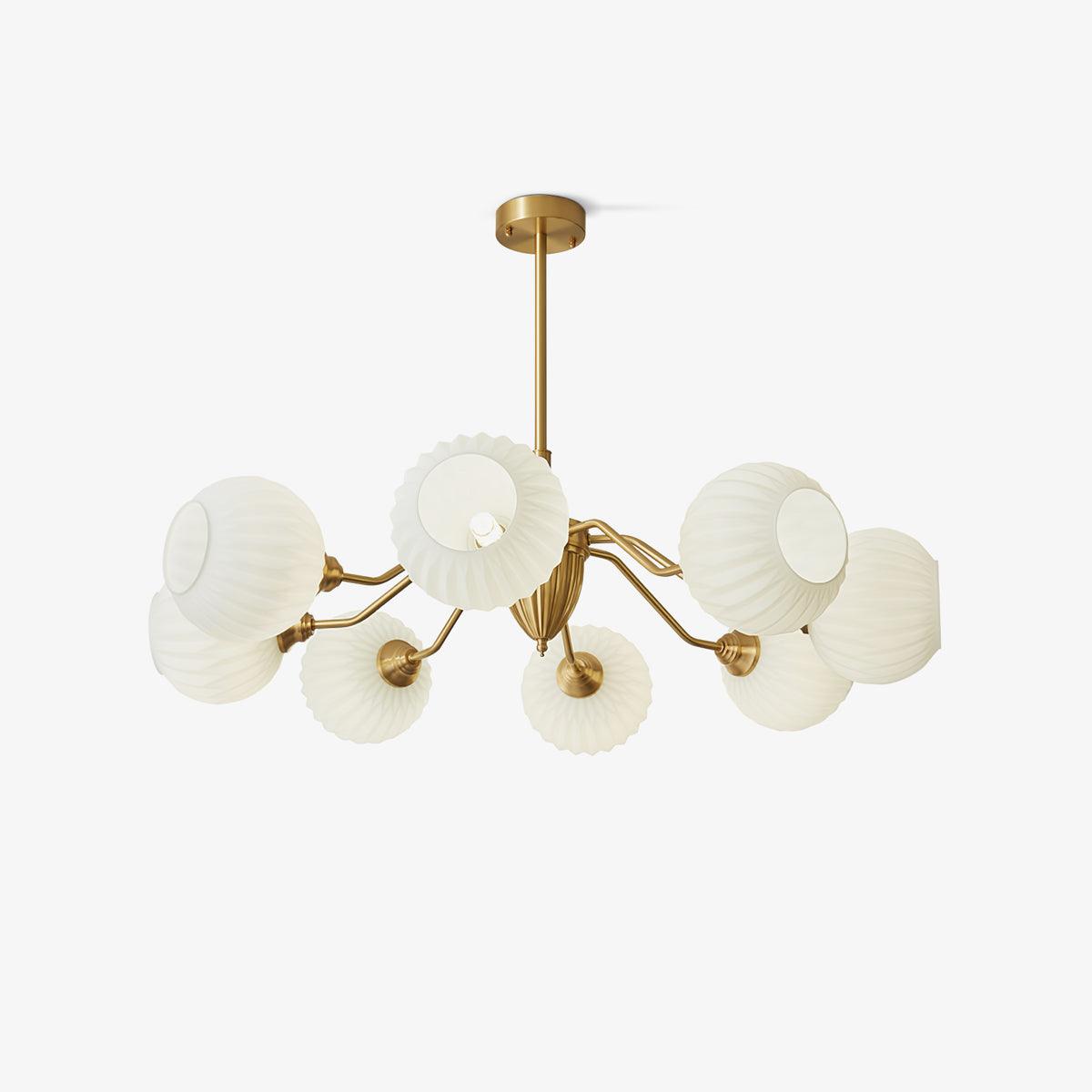 Ribbed Glass Ball Chandelier - Lamp Outdoor
