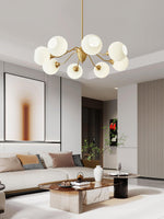 Ribbed Glass Ball Chandelier - Lamp Outdoor