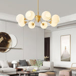 Ribbed Glass Ball Chandelier - Lamp Outdoor