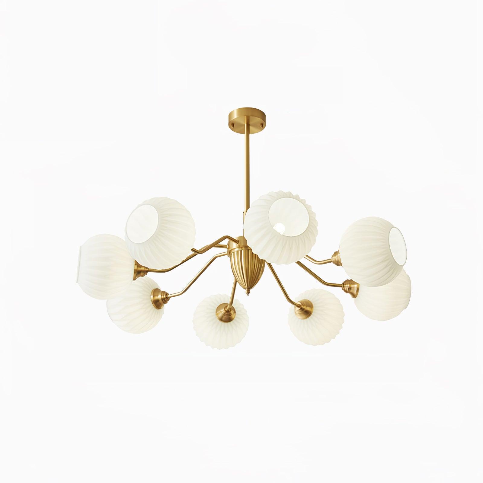 Ribbed Glass Ball Chandelier - Lamp Outdoor