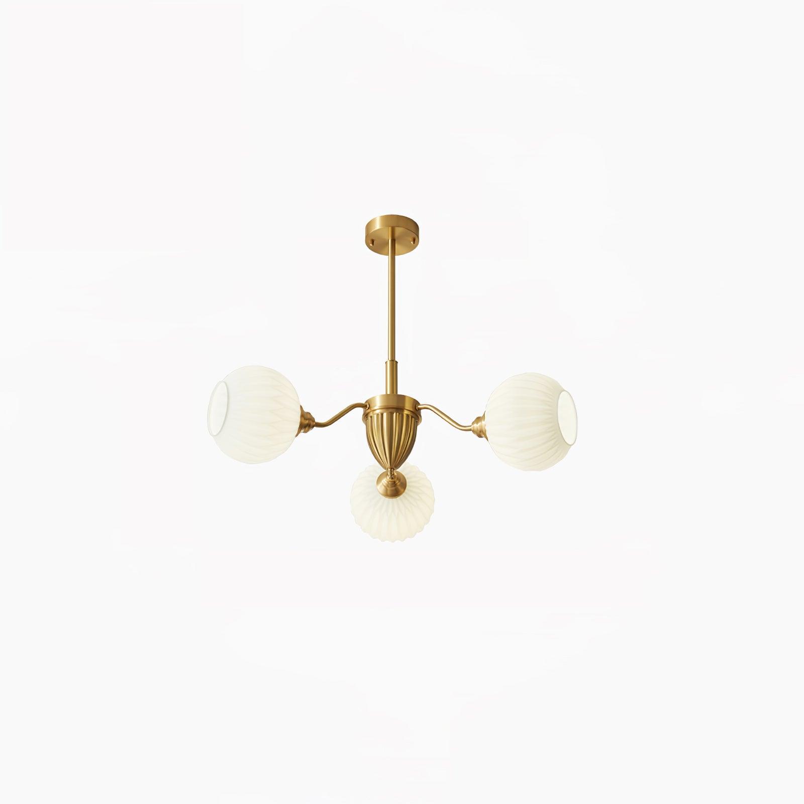 Ribbed Glass Ball Chandelier - Lamp Outdoor