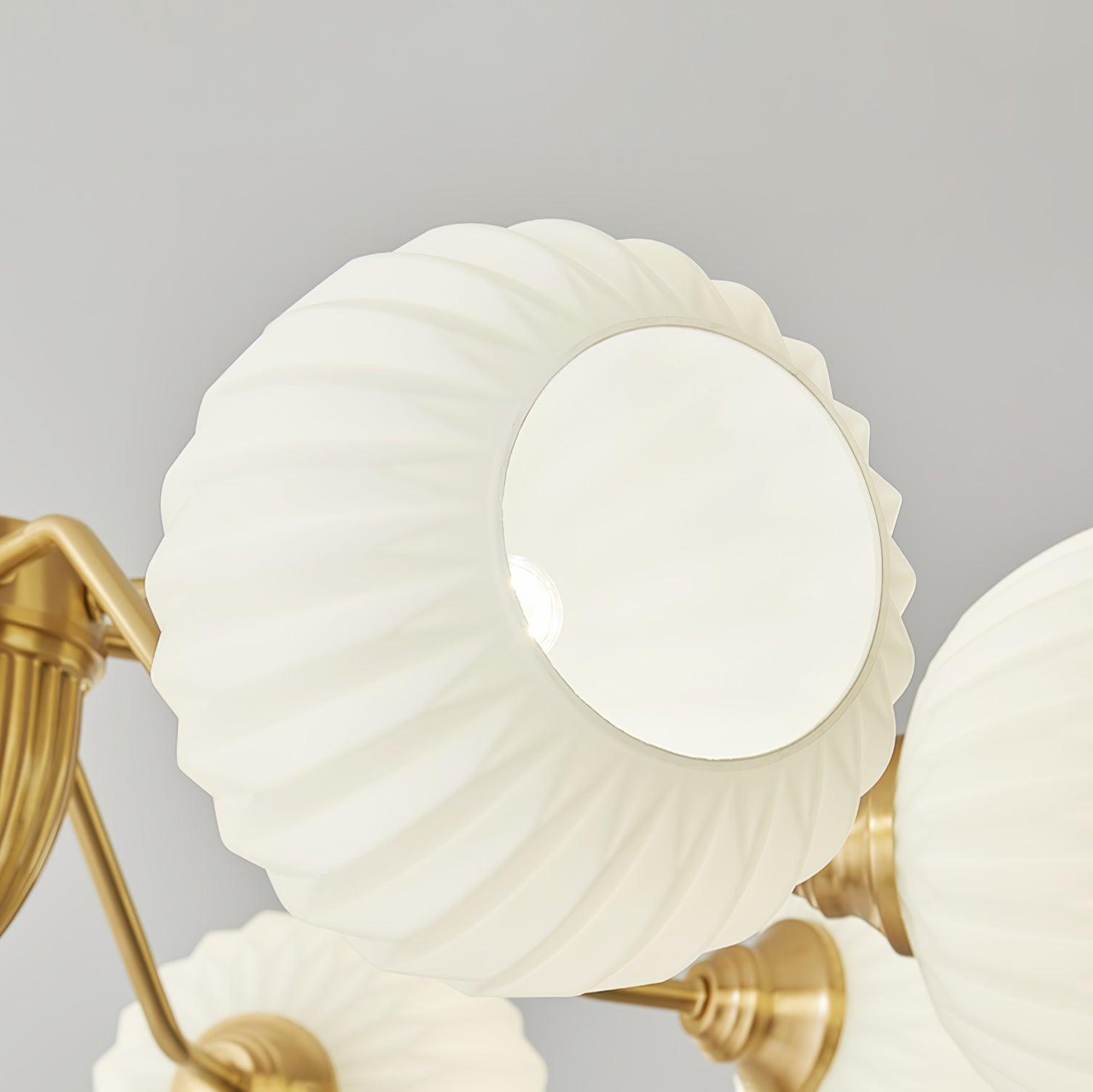 Ribbed Glass Ball Chandelier - Lamp Outdoor