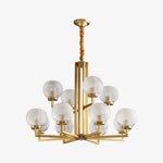 Ribbed Glass Brass Chandelier - Lamp Outdoor