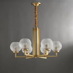 Ribbed Glass Brass Chandelier - Lamp Outdoor